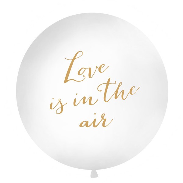 Ballon XXL "love is in the air" (Aufdruck gold)