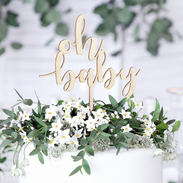 Cake Topper "oh Baby" Holz