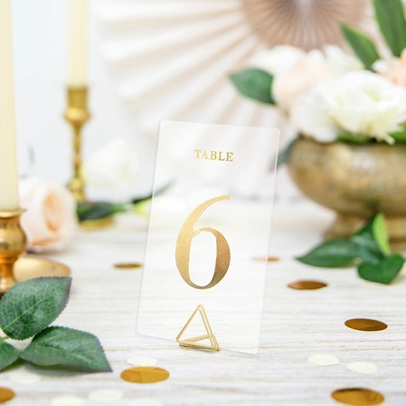 Tischnummern 1-20 gold transparent