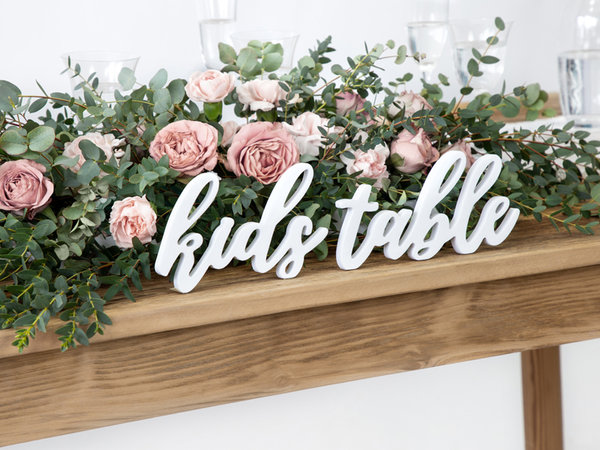 Schriftzug "Kids table"