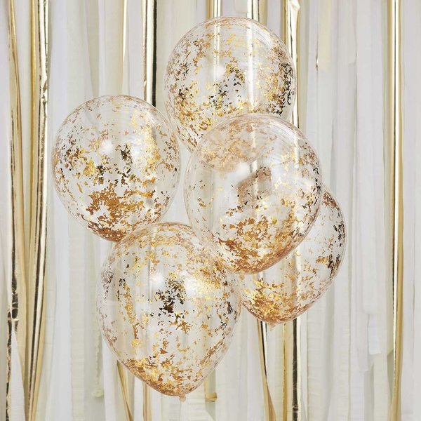 Goldene Glitter Konfetti-Luftballons